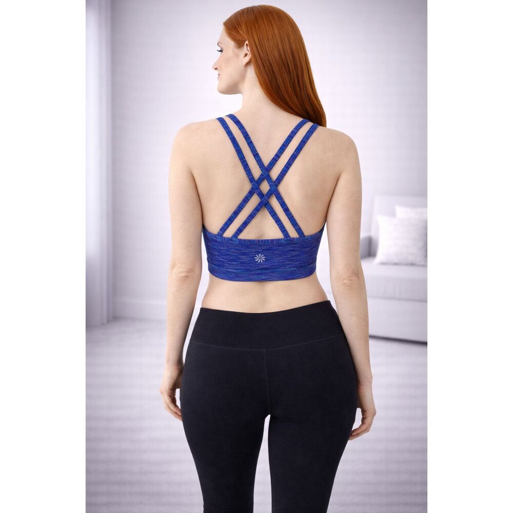 Athleta Strappy Back Sports Bra Blue M